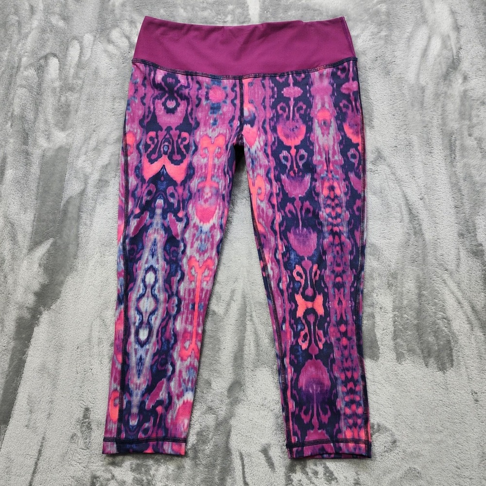 Joriki Leggings Womens L Pink‎ Purple Tie Dye Crop Capri Activewear Workout Yoga